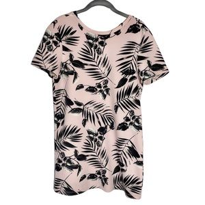 Forever 21 floral print pink pretty shift / tunic dress size Medium